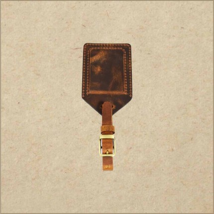 Retro Leather Luggage Tags - Suitcase ID Labels